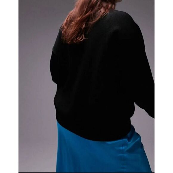 Topshop Curve Knit New York Sweater in Monochrome Black Size 8-10 Medium‎ - Picture 4 of 11